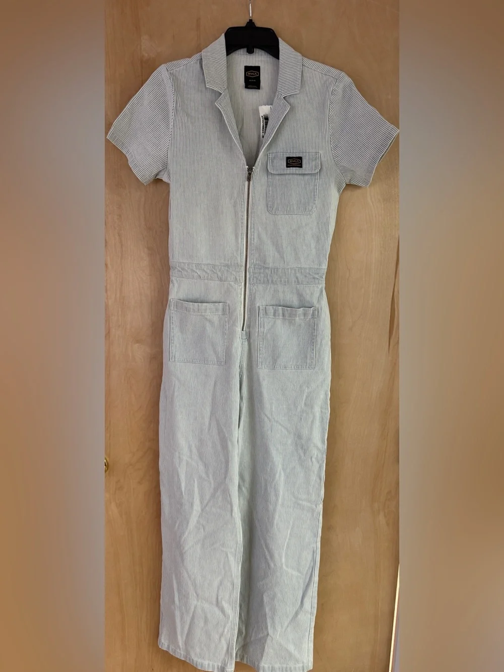 RVCA Striped Boiler Suit Jumpsuit: M